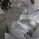 錫のベース　ガラスベース　フランス直輸入